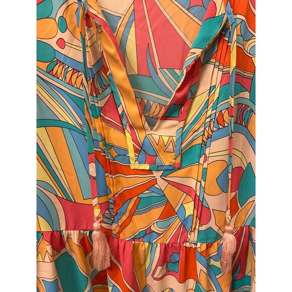 Women's Abstract Geometric Print Tassel Tie Dress | XL - Picture 8 of 8